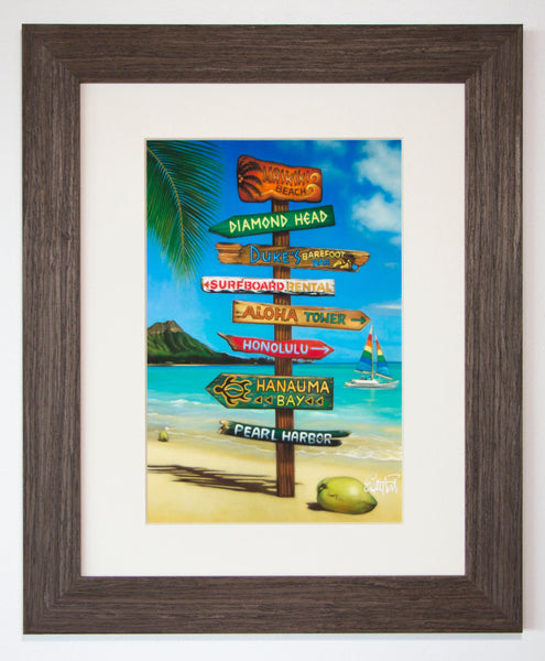 Matted Print 'Waikiki'